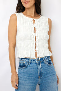 Smocked Sleeveless Top
