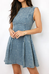 Striped Denim Mini Dress