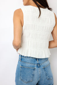 Smocked Sleeveless Top