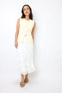 Textured Diagonal Lace Midi Skirt