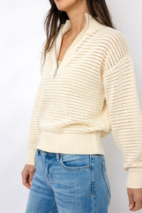 Sanctuary Open Knit Half Zip Sweater