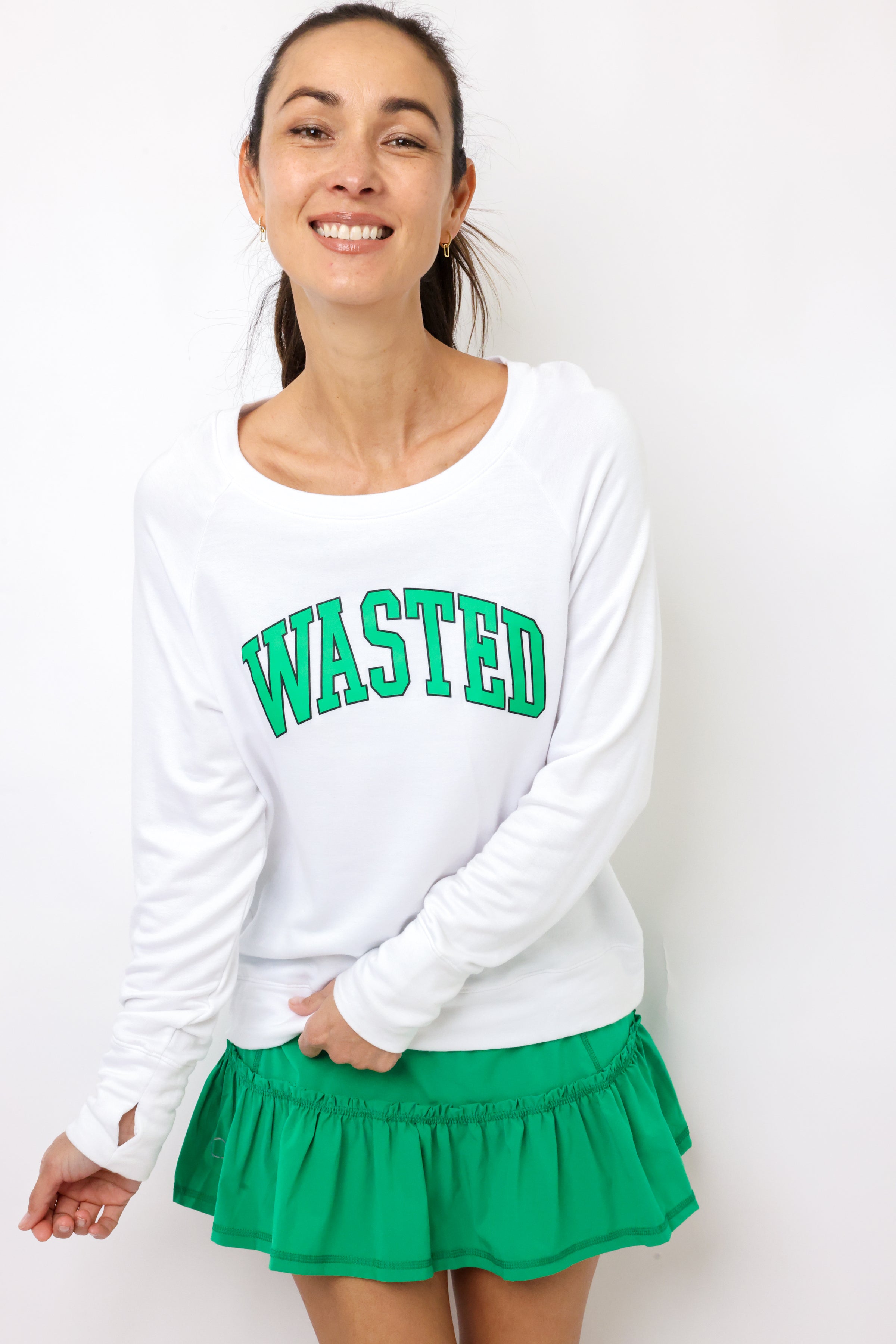 Wasted Lightweight Brushed Fleece Pullover Sweater