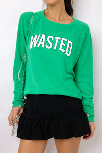 Wasted Lightweight Brushed Fleece Pullover Sweater