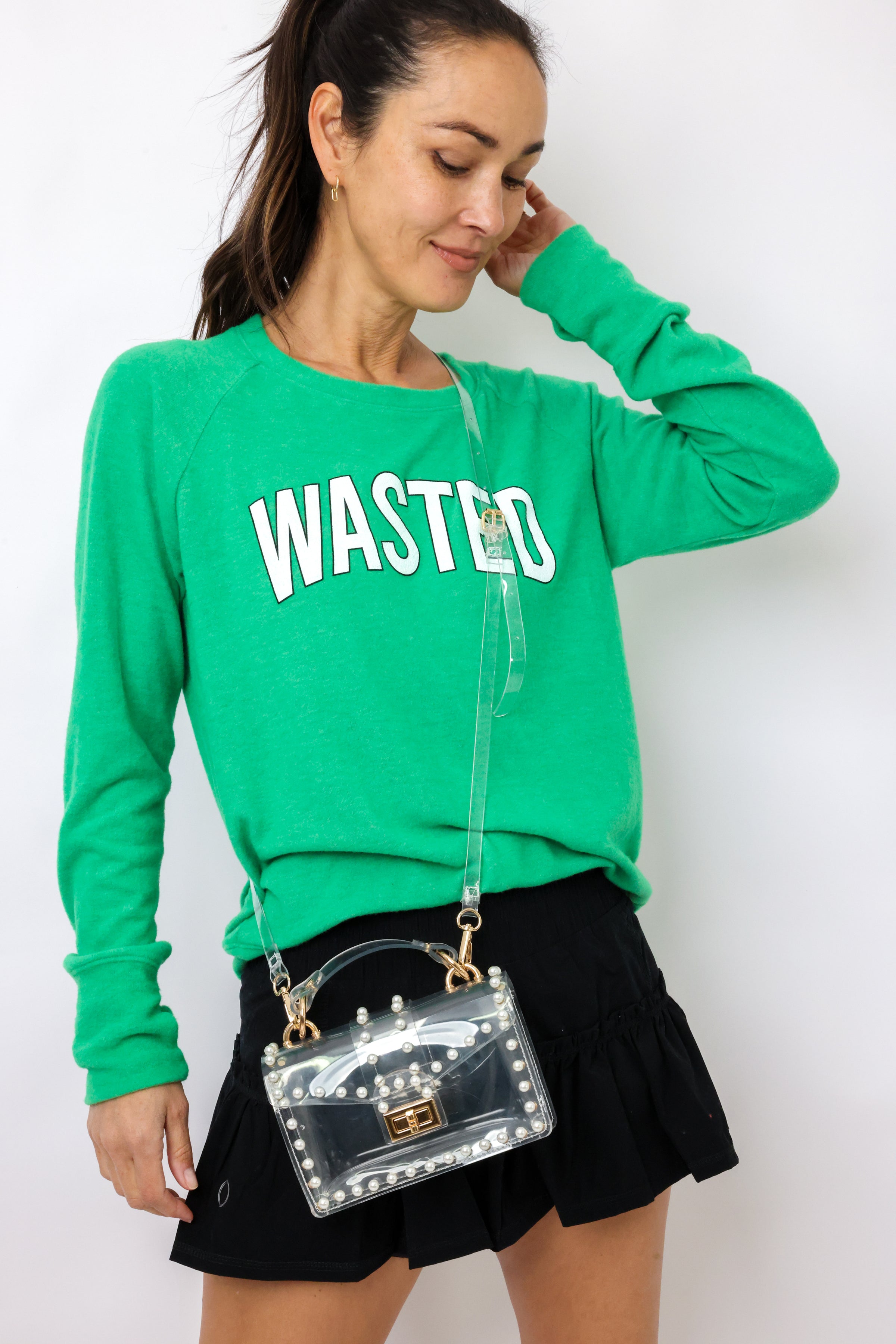 Wasted Lightweight Brushed Fleece Pullover Sweater