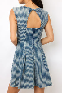 Striped Denim Mini Dress