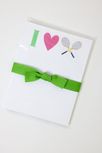 "I Love Tennis" Mini Notepad