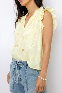 Kelly Eyelet Ruffle Sleeve Blouse