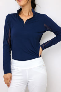 IBKUL Long Sleeve Mock Neck Top