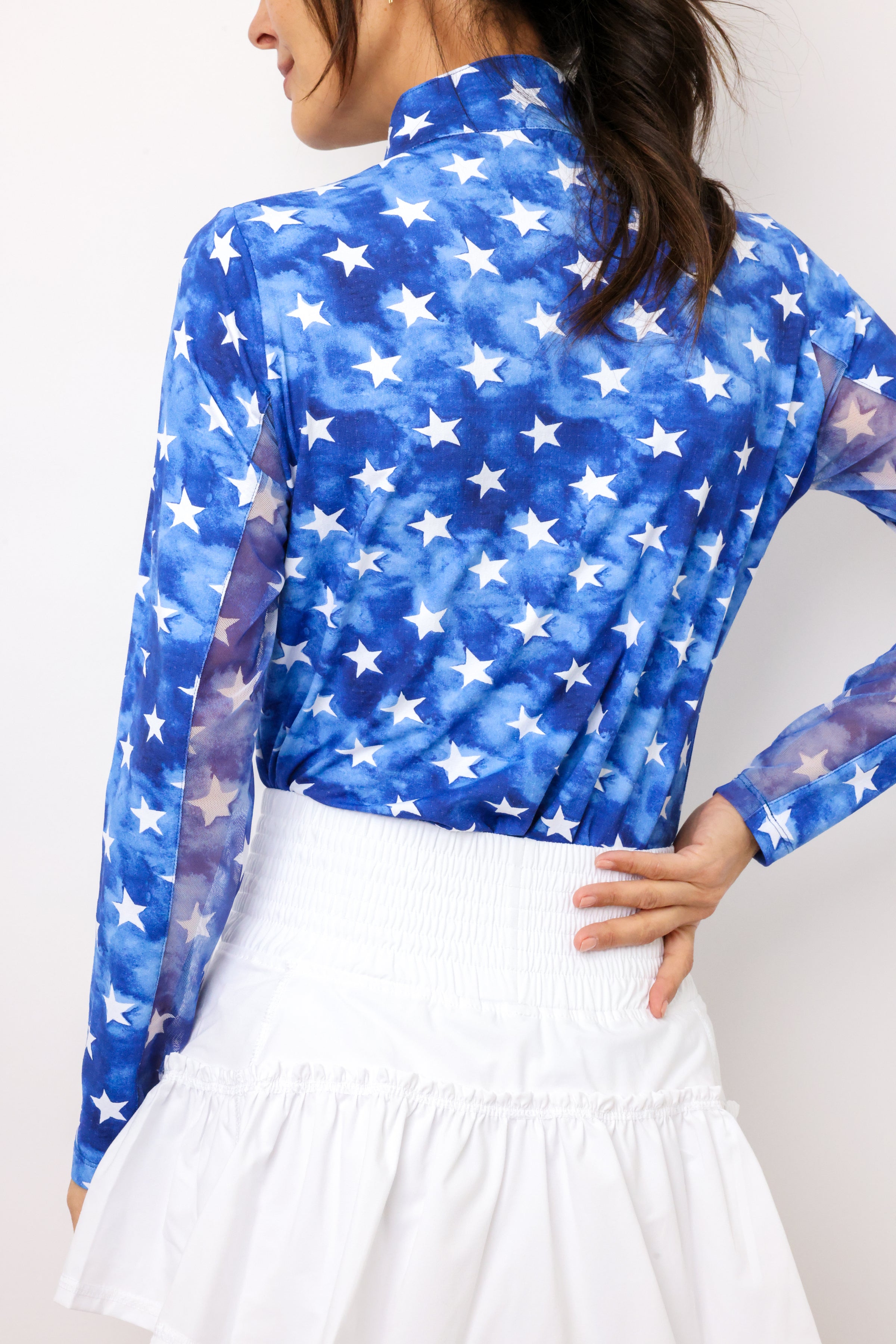 IBKUL American Dream Long Sleeve Mock Neck Top