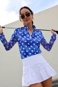 IBKUL American Dream Long Sleeve Mock Neck Top