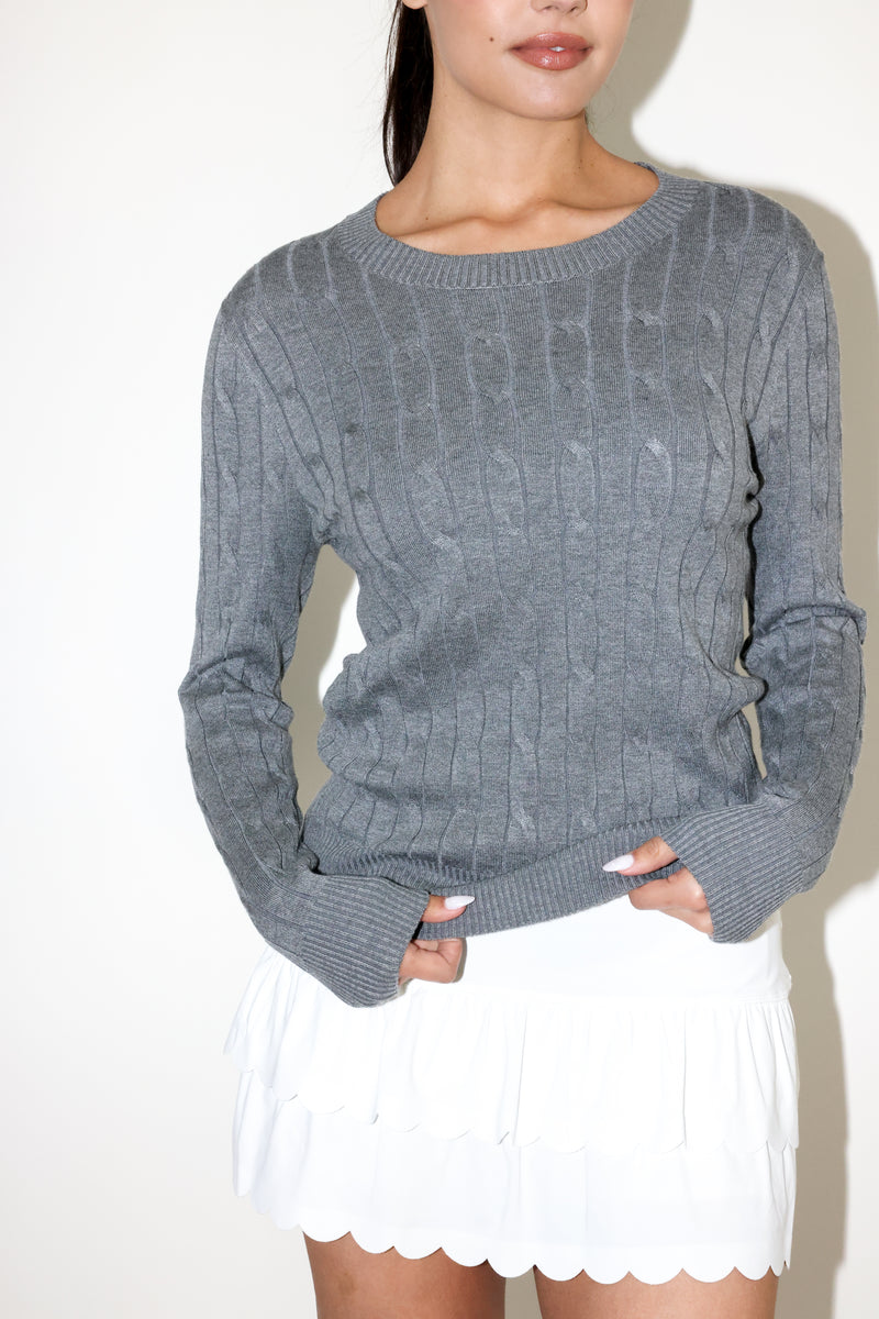 Shelly Cable Crew Neck Sweater