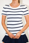 Olivia Short Sleeve Striped Crew Neck Sweater