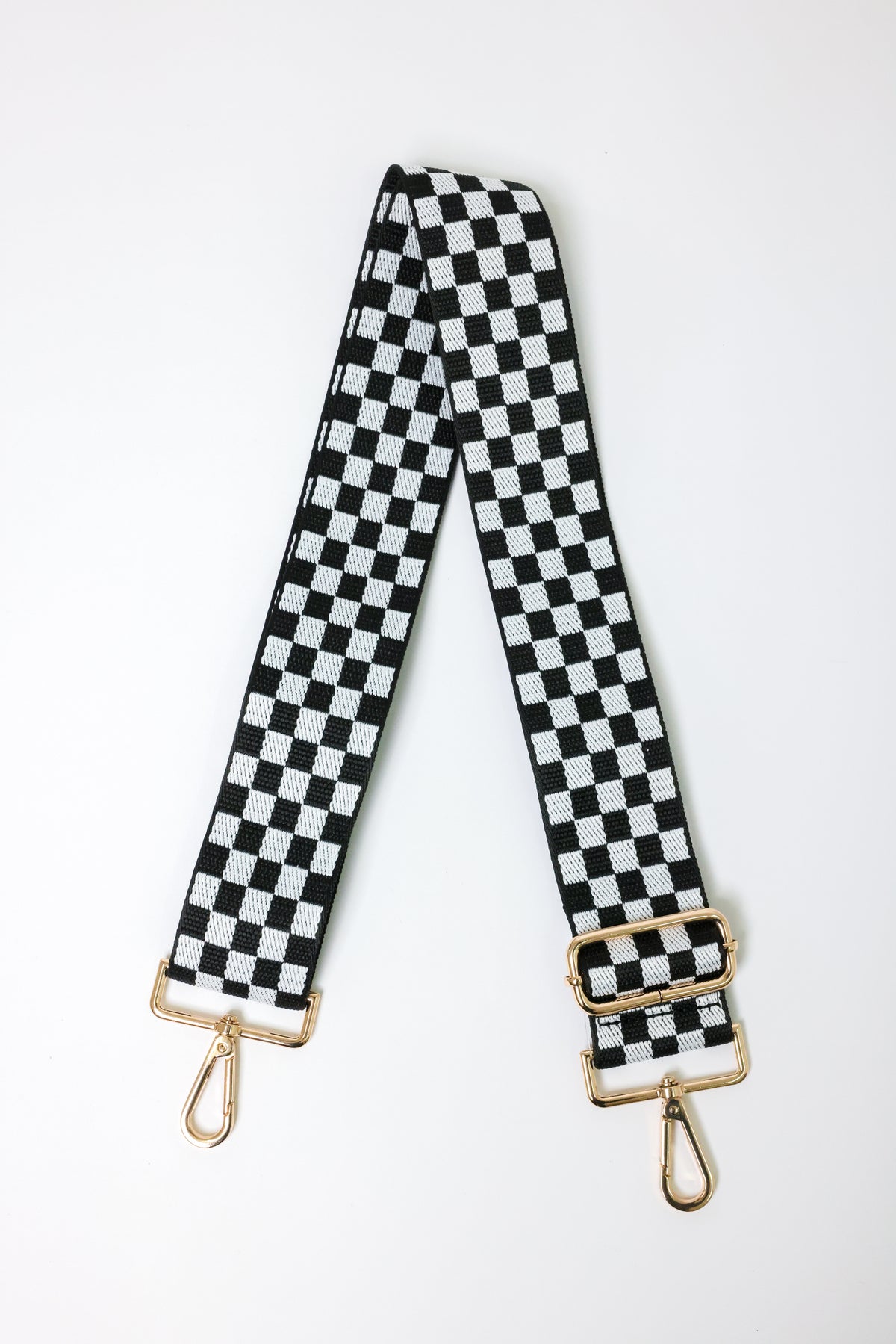 Checkerboard Black White Bag Strap