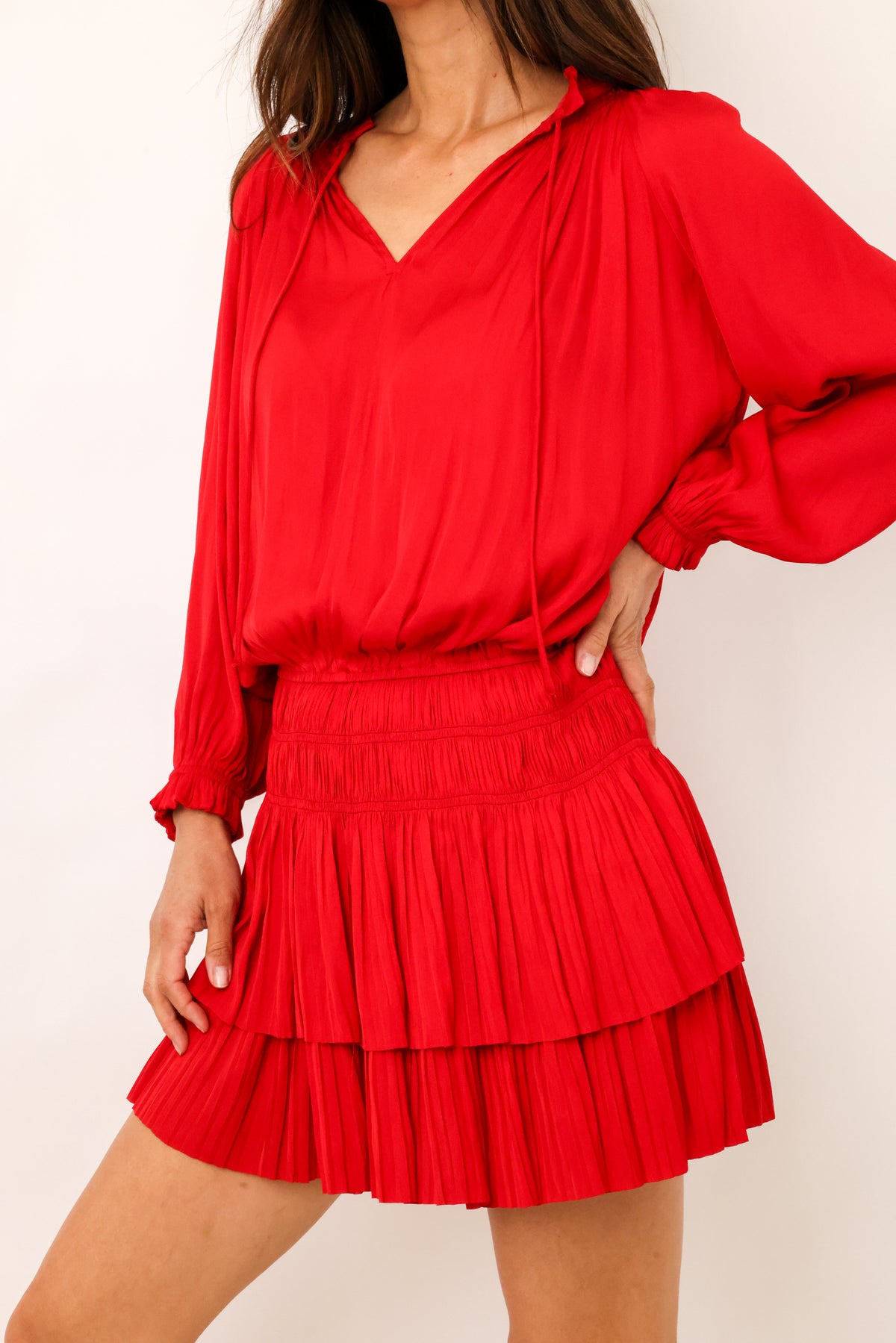 Pleated Mini Dress