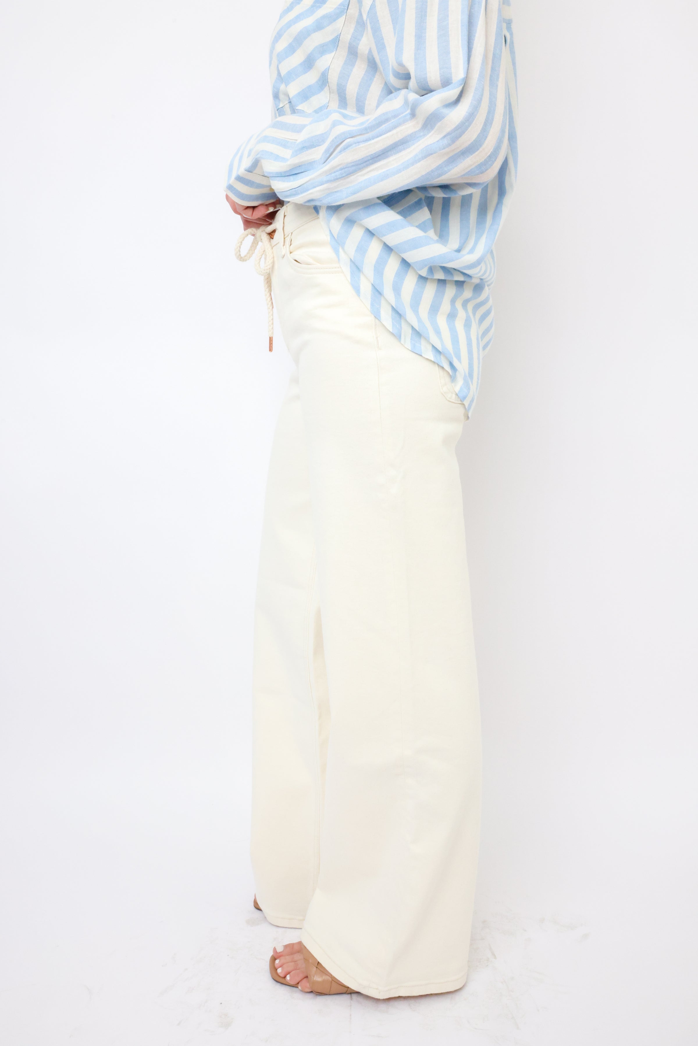 Vervet High Rise Drawstring Wide Leg Jeans