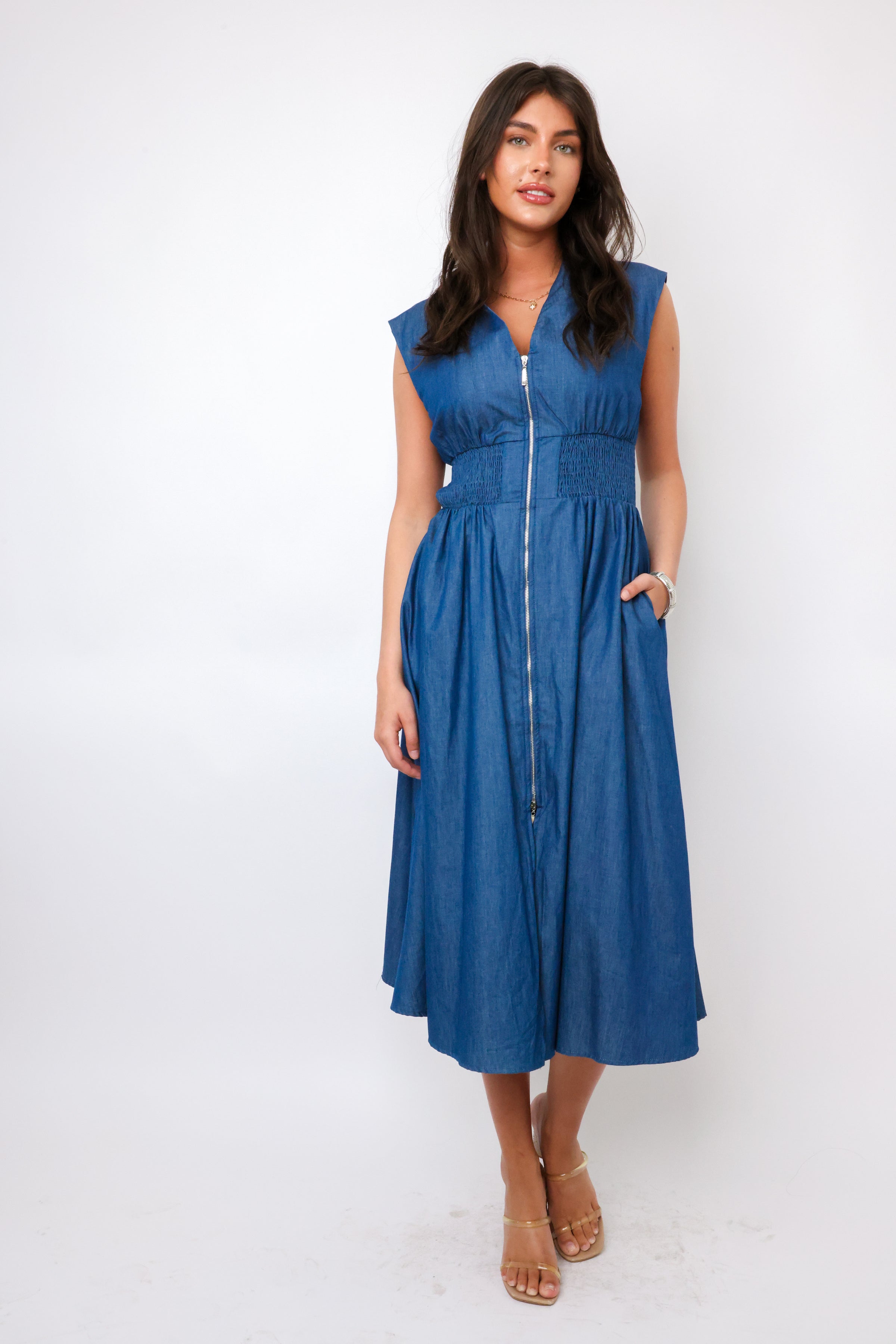 THML Front Zip Maxi Dress
