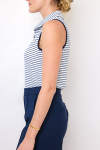 Adidas Performance Stripe Sleeveless Polo