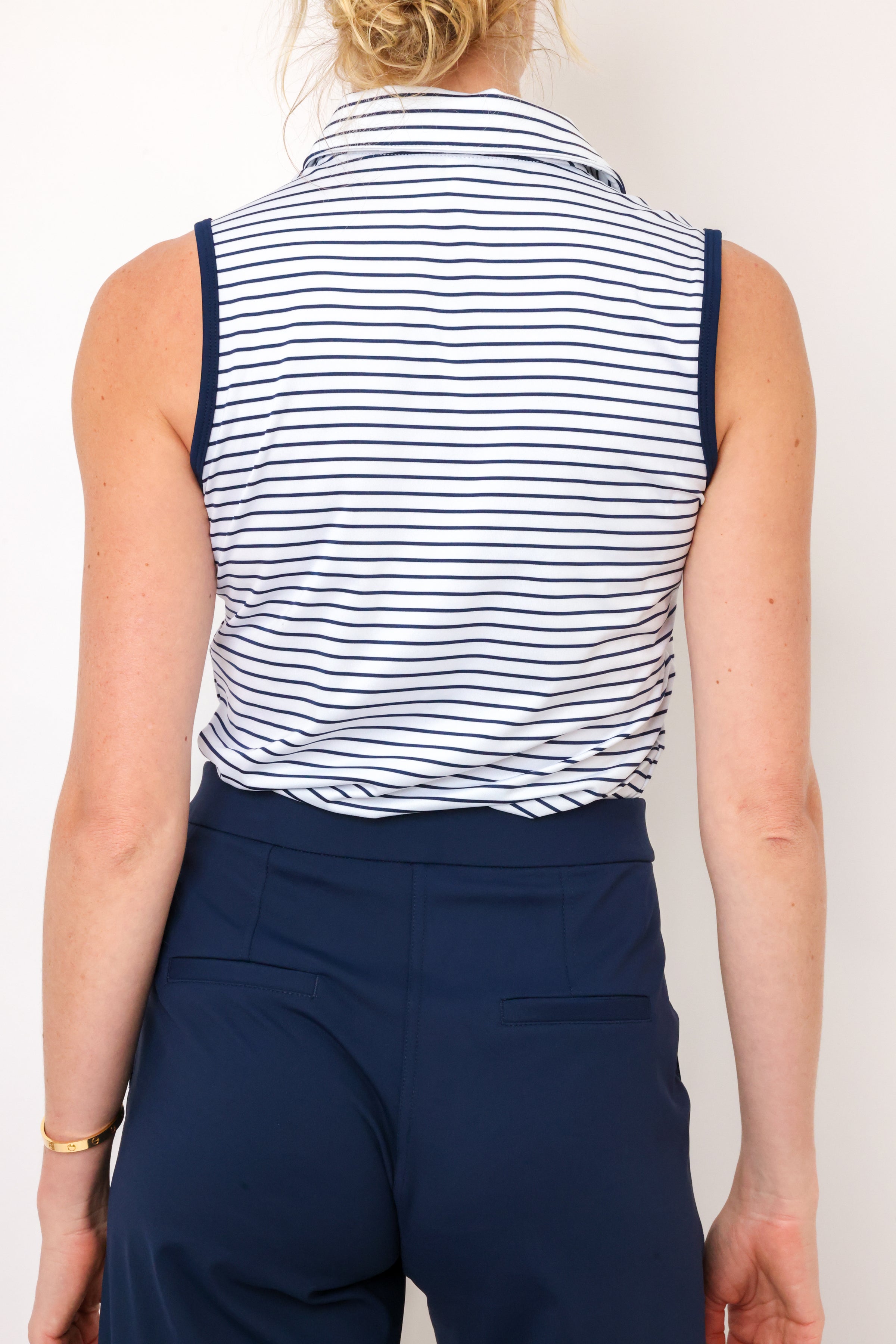 Adidas Performance Stripe Sleeveless Polo