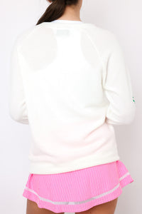 Heart Sleeve Birdies Lightweight Brushed Fleece Pullover Sweater
