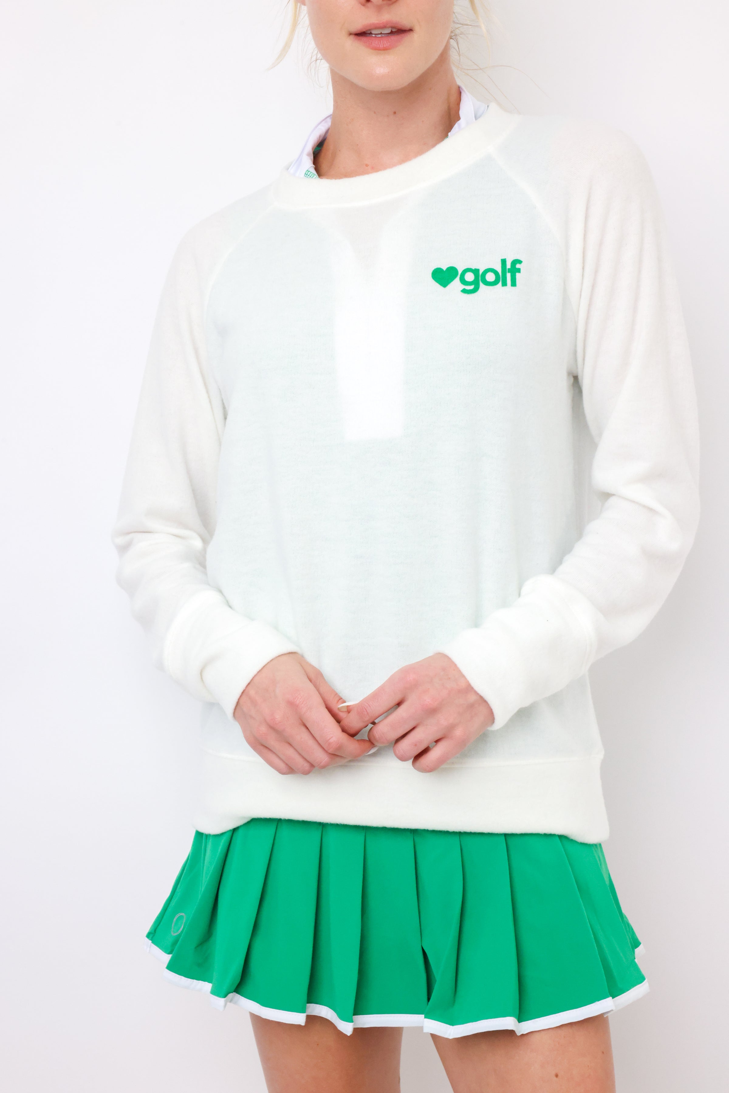 Heart Golf Lightweight Brushed Fleece Pullover Sweater