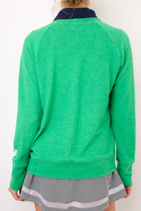 Heart Sleeve Golf Lightweight Brushed Fleece Pullover Sweater