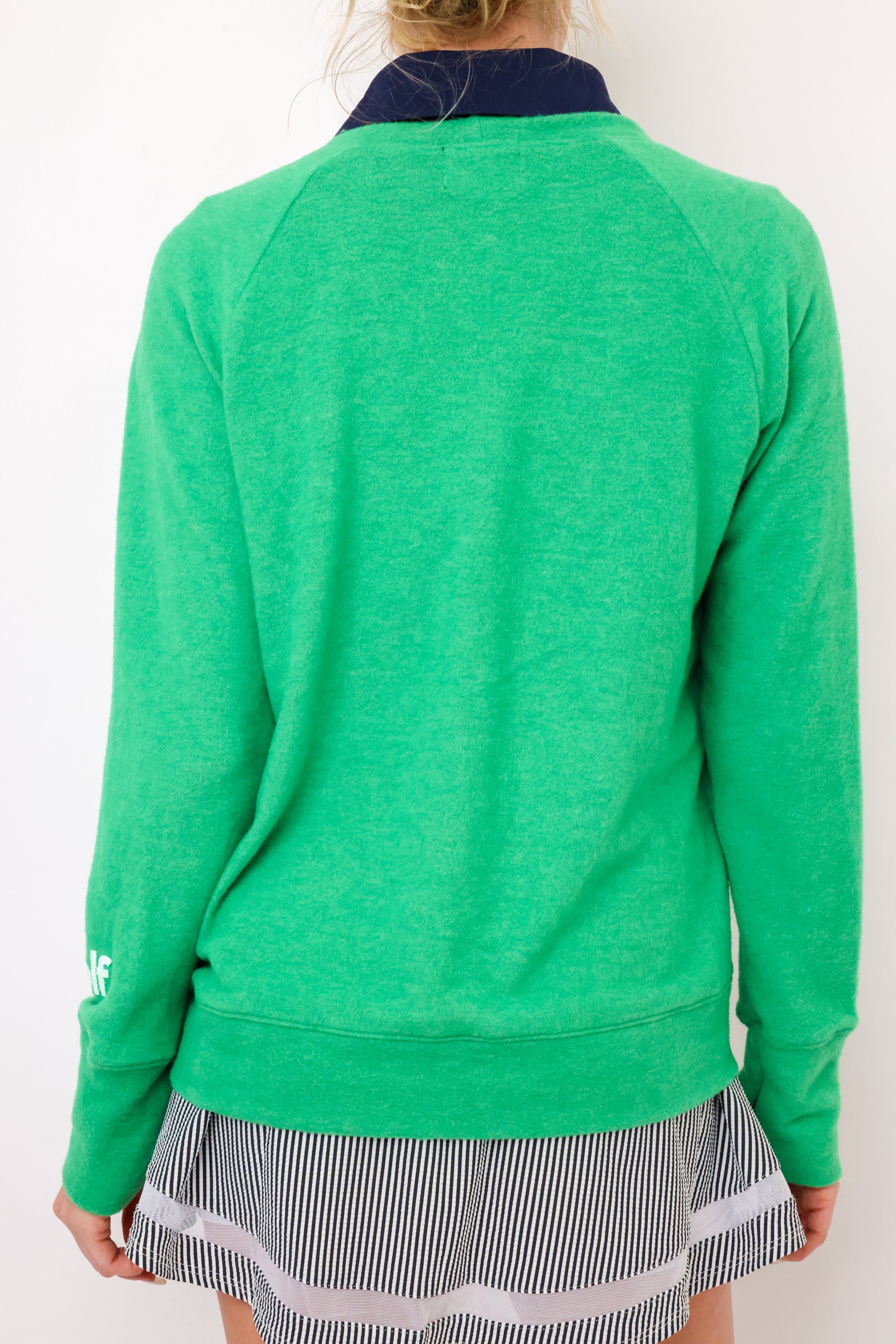 Heart Sleeve Golf Lightweight Brushed Fleece Pullover Sweater