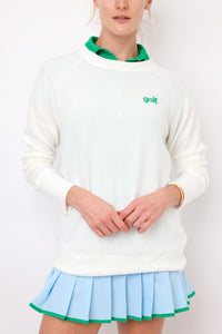 Embroidered Golf Lightweight Brushed Fleece Pullover Sweater