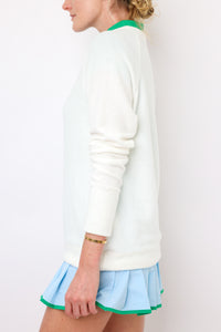 Embroidered Golf Lightweight Brushed Fleece Pullover Sweater