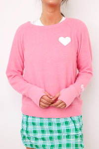 Heart Sleeve Golf Lightweight Brushed Fleece Pullover Sweater