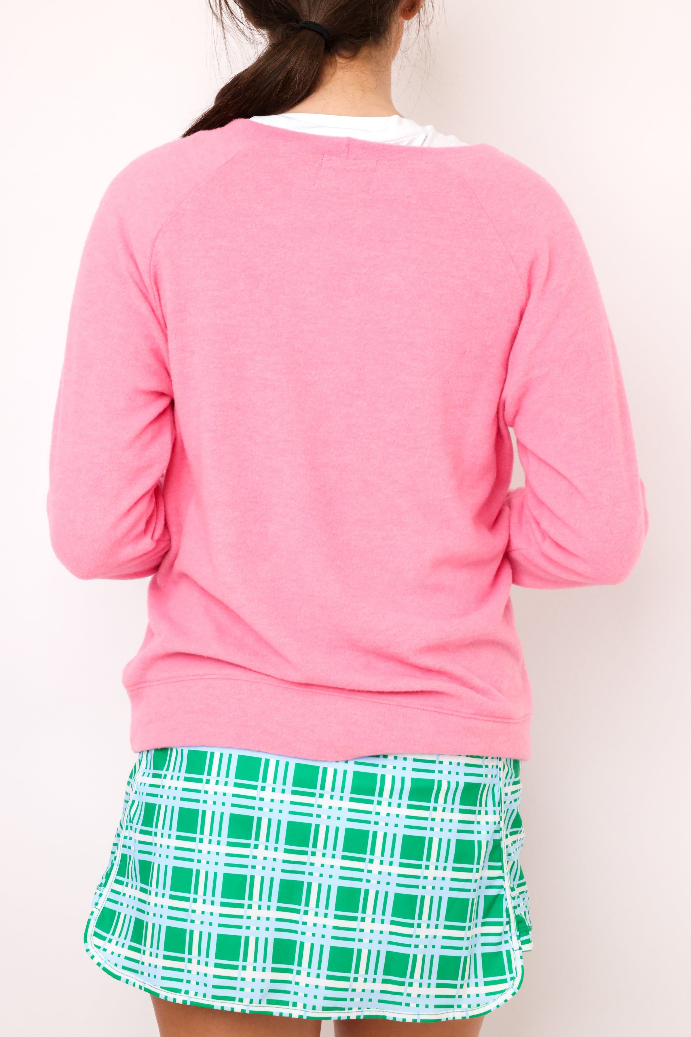 Heart Sleeve Golf Lightweight Brushed Fleece Pullover Sweater