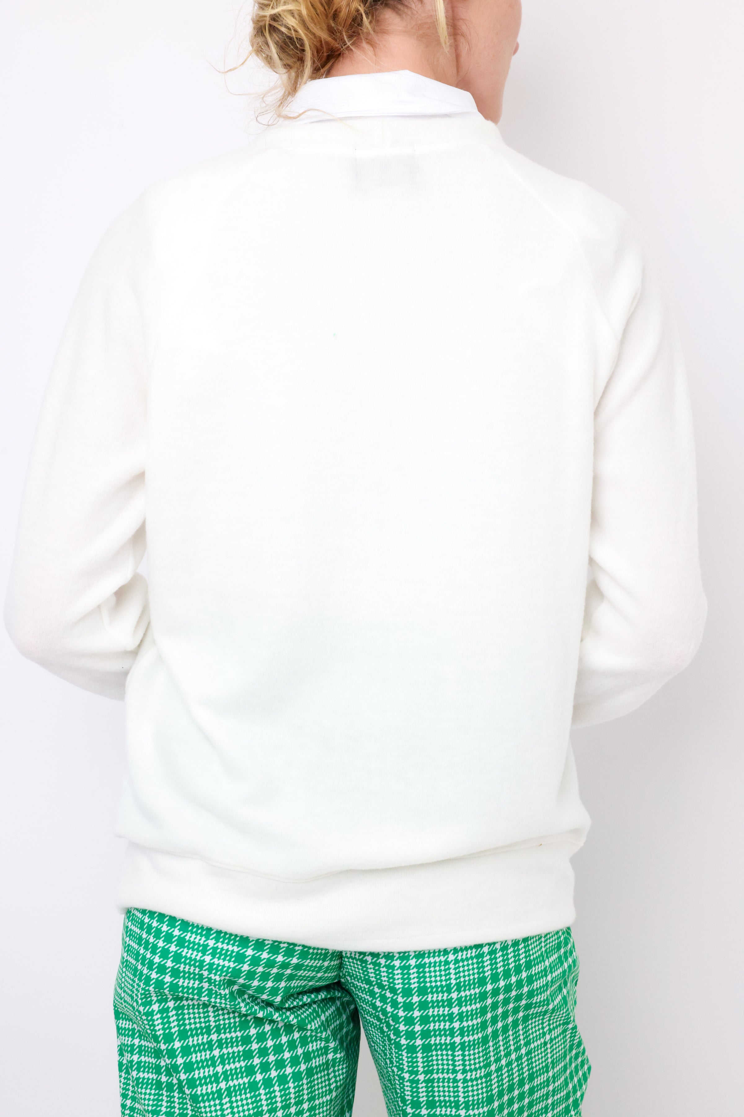 Embriodered Fun Lightweight Brushed Fleece Pullover Sweater