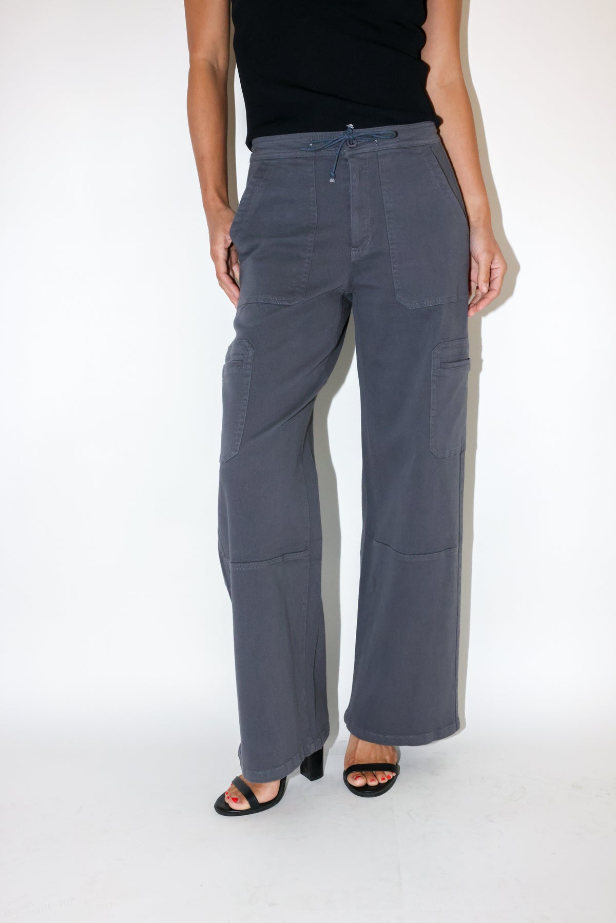 Washed Stretch Cargo Pants