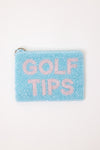 Golf Tips Beaded Coin Purse