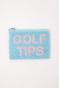 Golf Tips Beaded Coin Purse