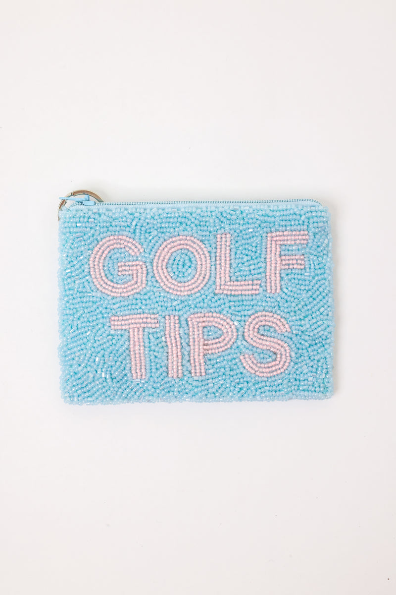 Golf Tips Beaded Coin Purse