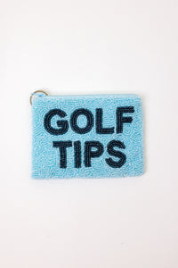 Golf Tips Beaded Coin Purse