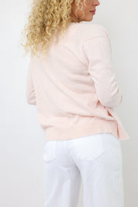 Minnie Rose Cotton Cashmere Frayed Cardi