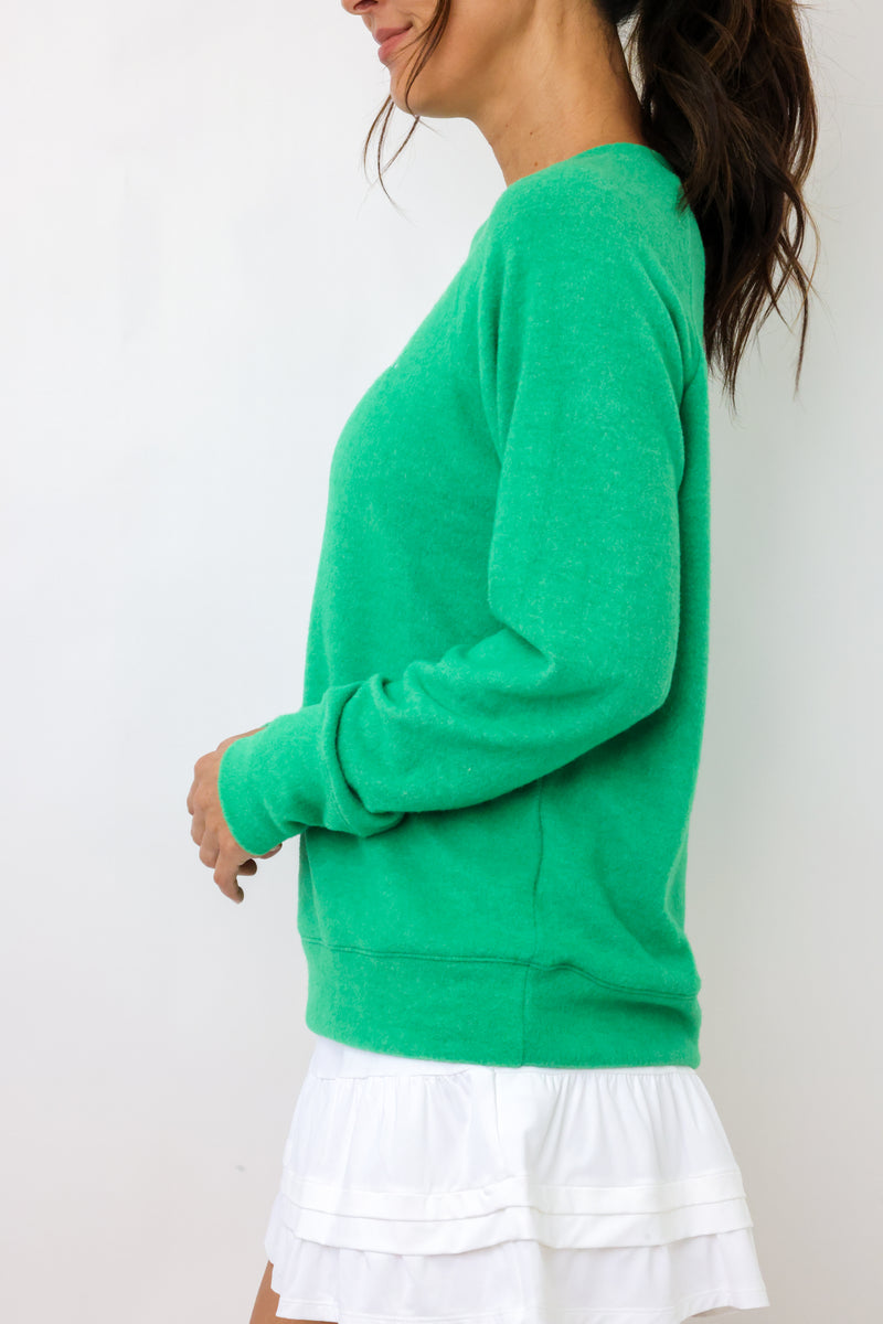 Embroidered Golf Lightweight Brushed Fleece Pullover Top