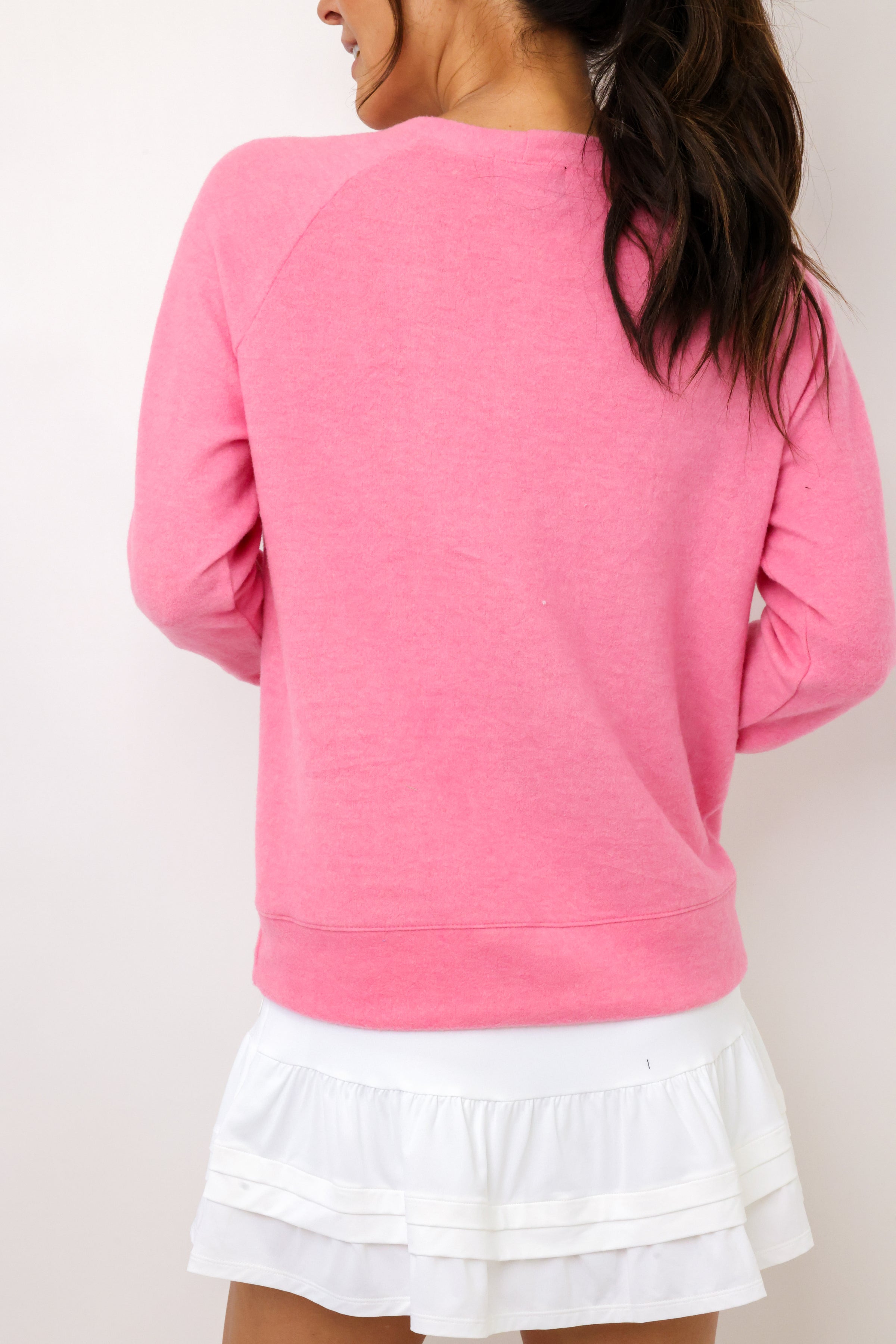 Embroidered Golf Lightweight Brushed Fleece Pullover Top