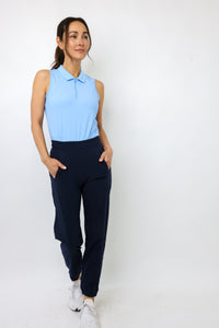 Foray Golf Sleeveless Zip Check Collar Polo