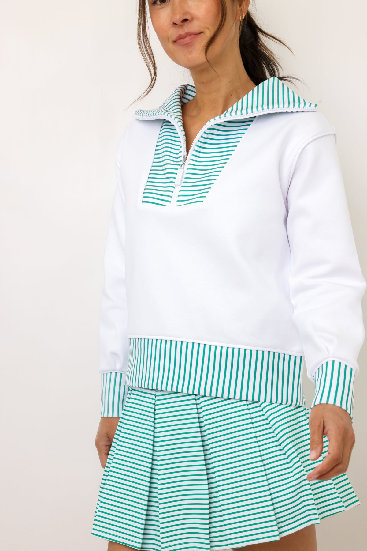 Addison Bay Polished Double Knit Alley Quarter Zip