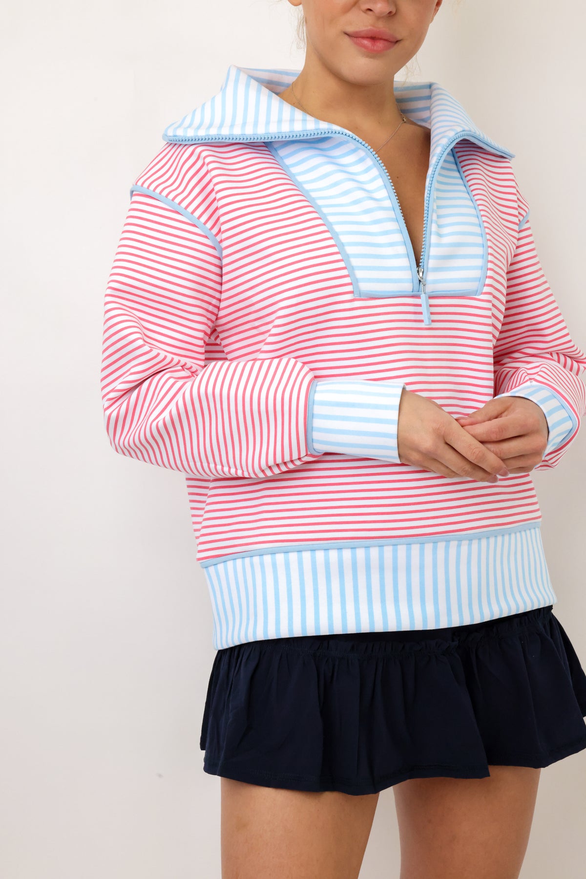 Addison Bay Polished Double Knit Alley Quarter Zip