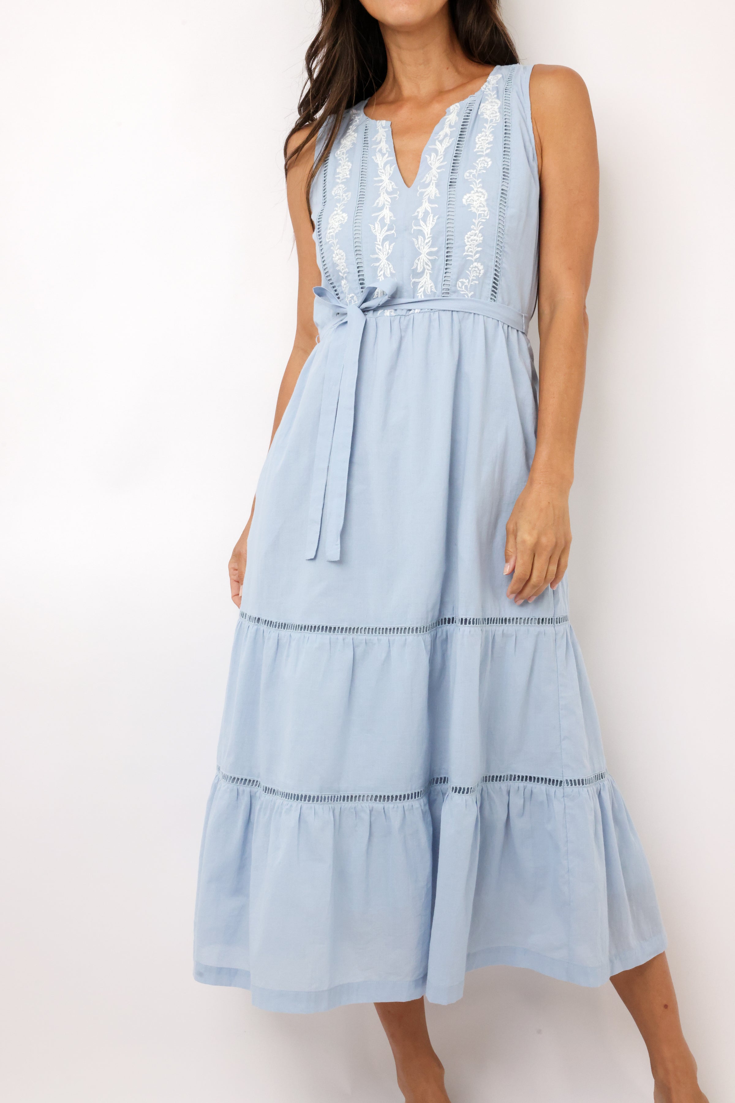 Yvette Embroidered Midi Dress