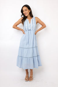 Yvette Embroidered Midi Dress
