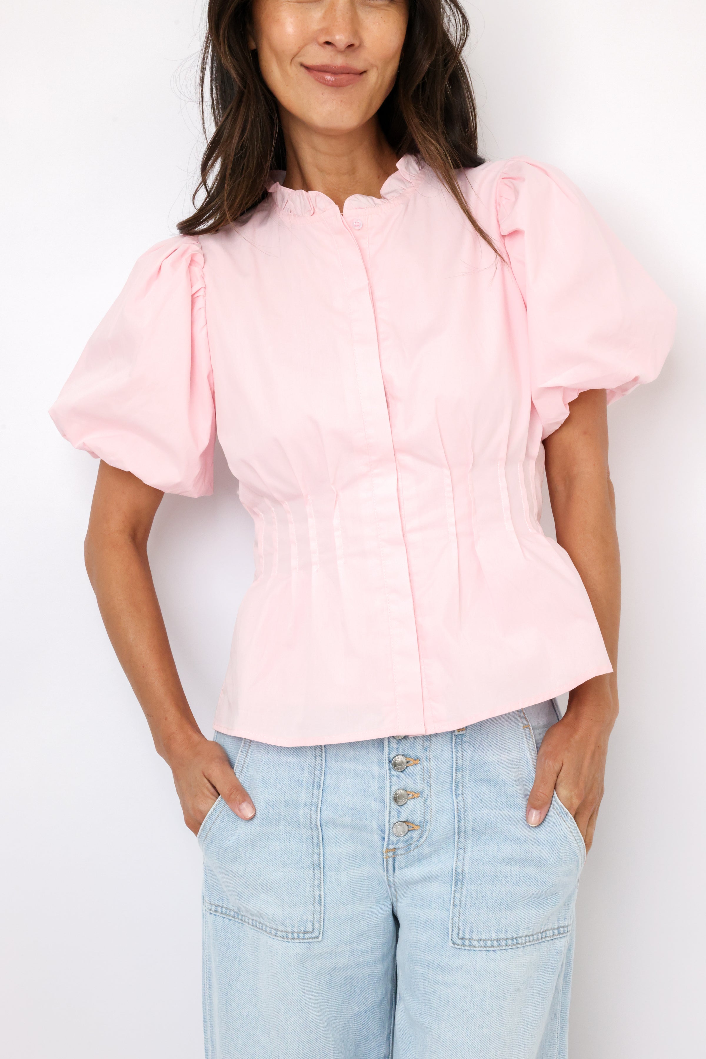 Fitted Bodice Button Down Top