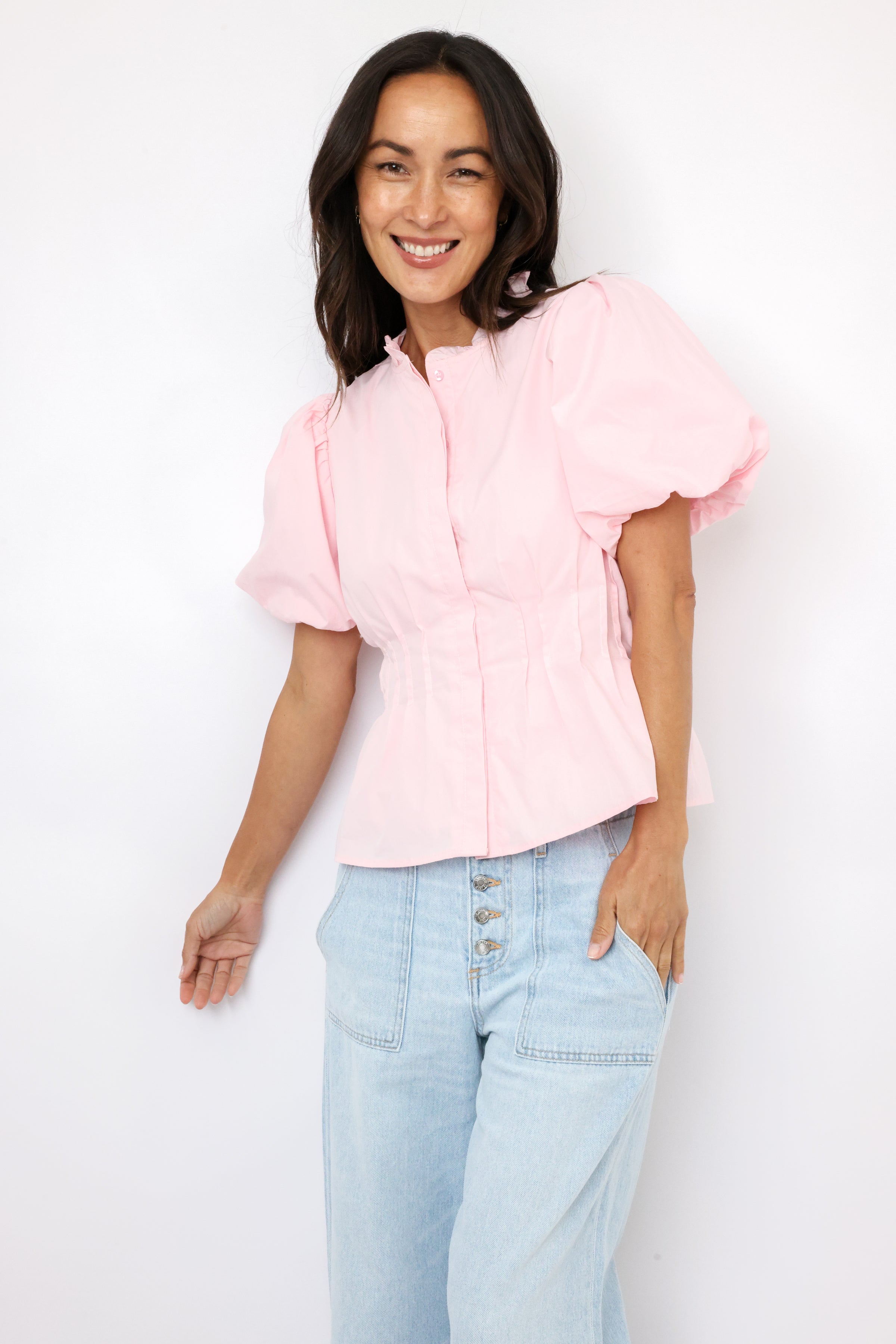 Fitted Bodice Button Down Top