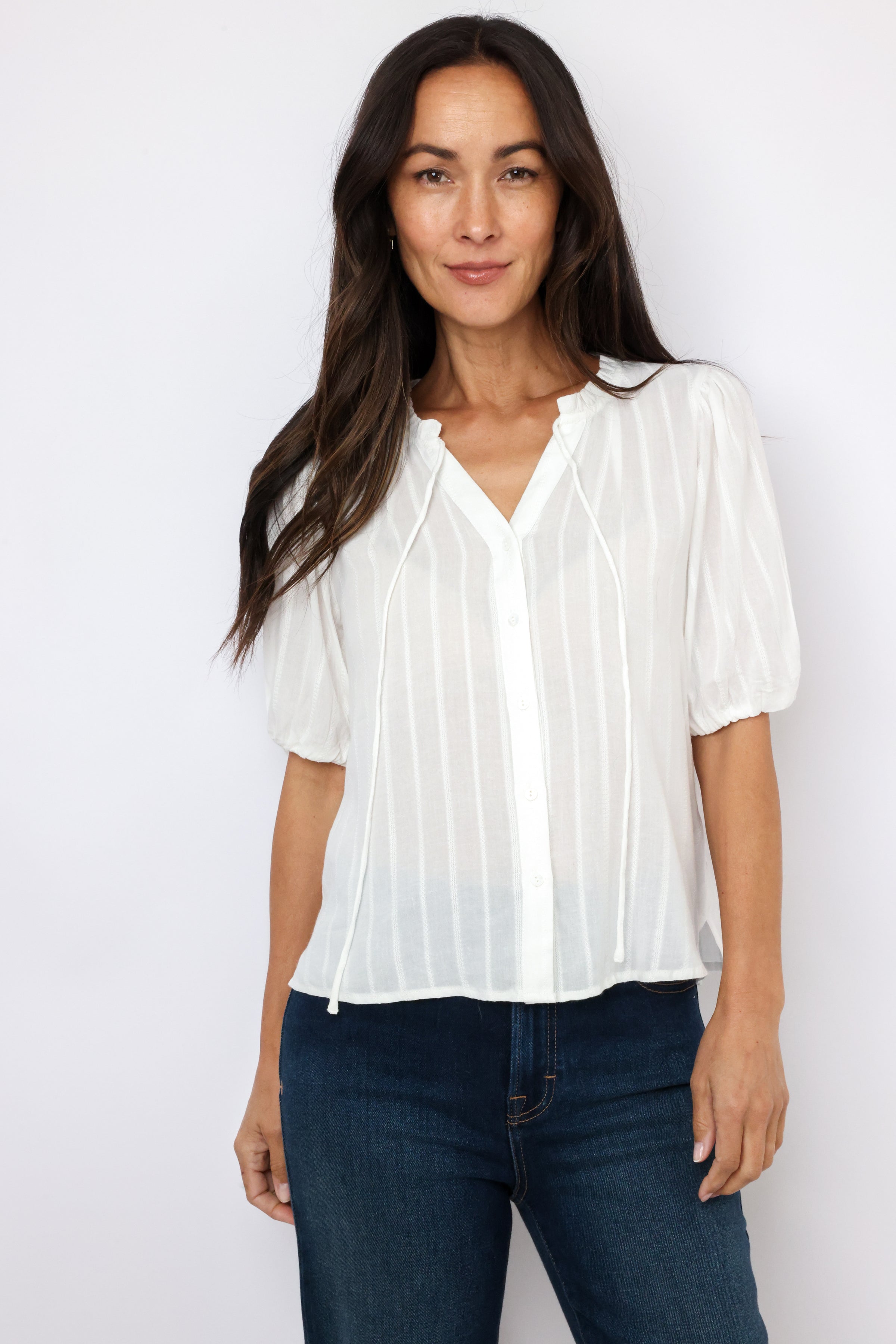 Lexi Button Up Striped Top