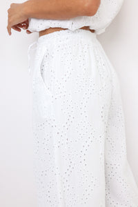 Milio Milano Wide Leg Eyelet Pants