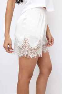 Milio Milano Lace Hem Silky Shorts