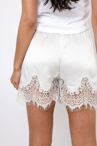 Milio Milano Lace Hem Silky Shorts